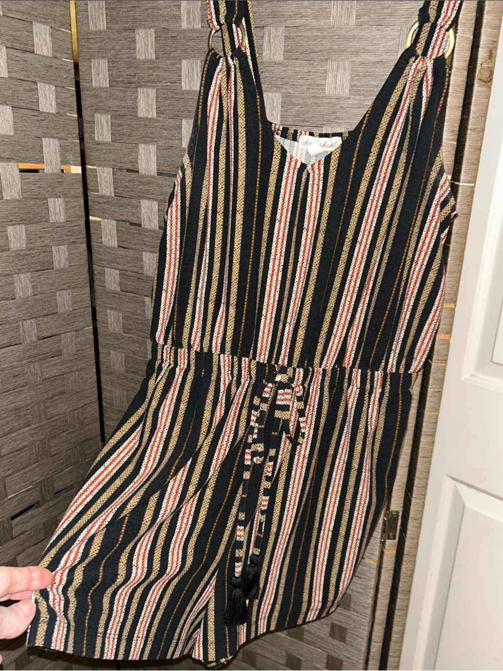 Black Muti Strap Romper with Pockets - Picture 4 of 4